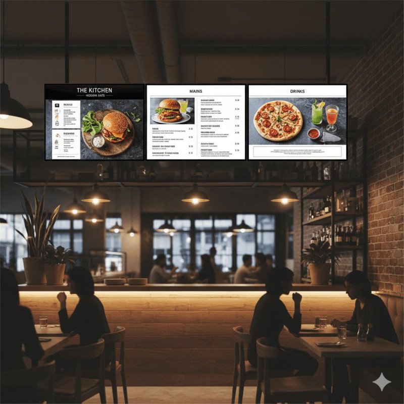 Digitale Werbedisplays und Menüboards