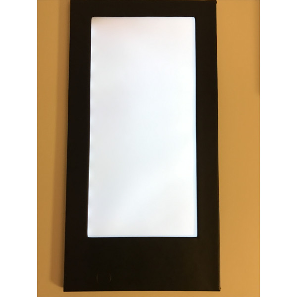 LED Menükarte, einseitig beleuchtet, Leder, schwarz, A4